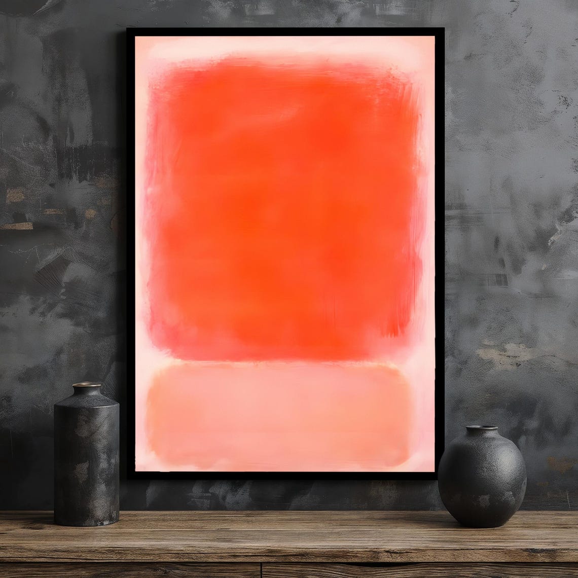 Mark Rothko Coral Red Color Field Soft Abstract Minimalist Poster