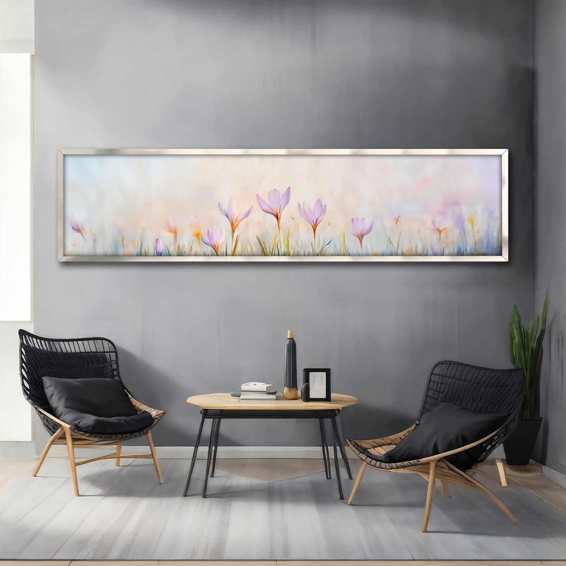 Panoramic Floral Print, Spring Crocus Artwork - Image 4