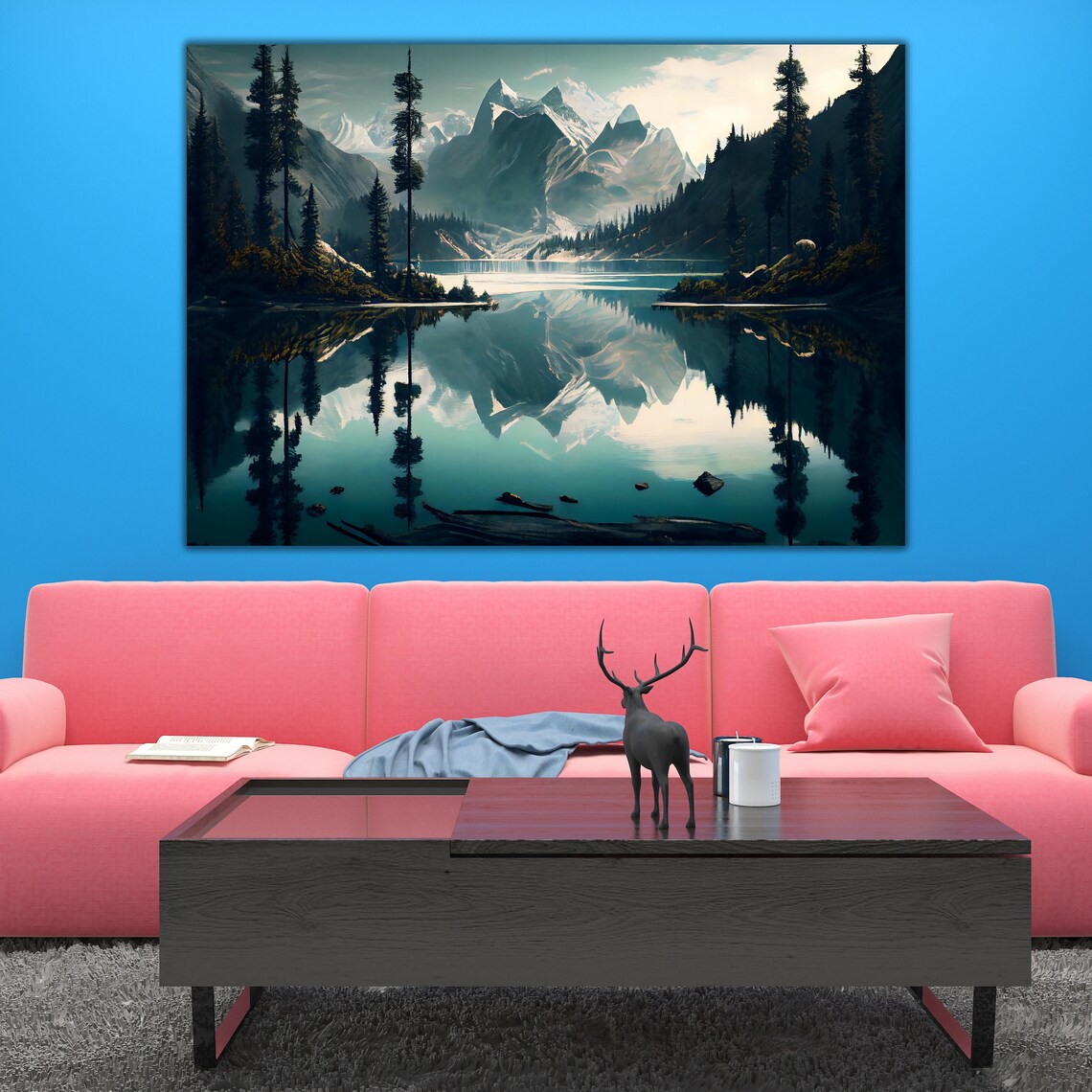 Nature Landscape Print Forest Painting Ready To Hang Artwork Gift For Nature Lovers Interior Design Art - Image 2