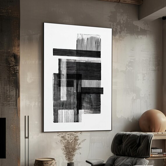 Decorative Black Lines Print Abstract Art Wall Art Elegant Abstract Art For Room Decoration Gift For Art Lovers