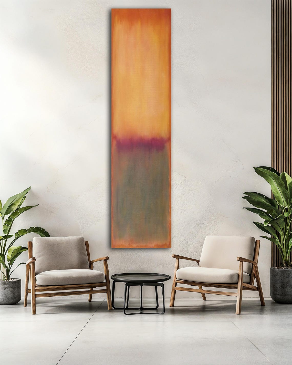 Rothko Style Orange Rose Gray Green Soft Blend Abstract Art Poster - Image 2