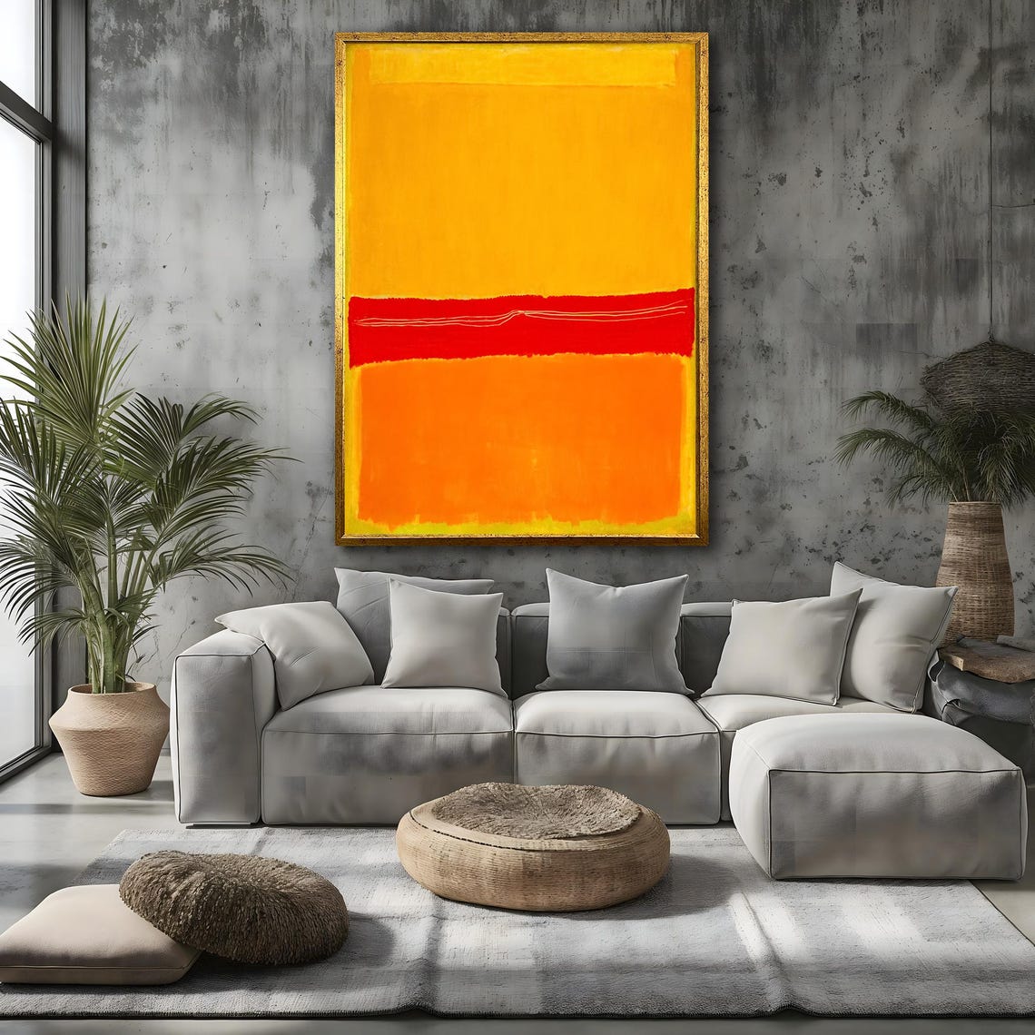 Mark Rothko Yellow Orange Red Stripe Color Field Abstract Art Poster - Image 3