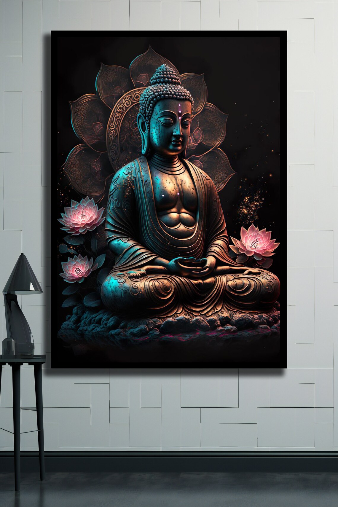 Buddha Statue Art Print, Zen Religious Decor - Image 2