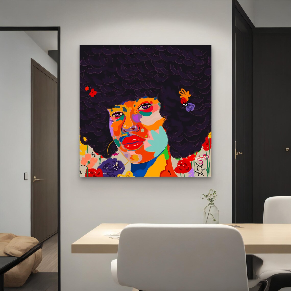 Colorful Afro Woman Pop Art Vibrant Portrait Modern Art Print - Image 3