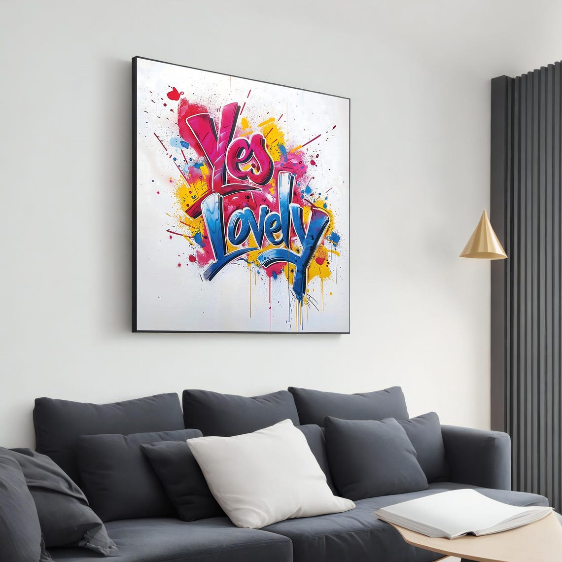 Yes Lovely Colorful Graffiti Typography Urban Street Art Wall Art
