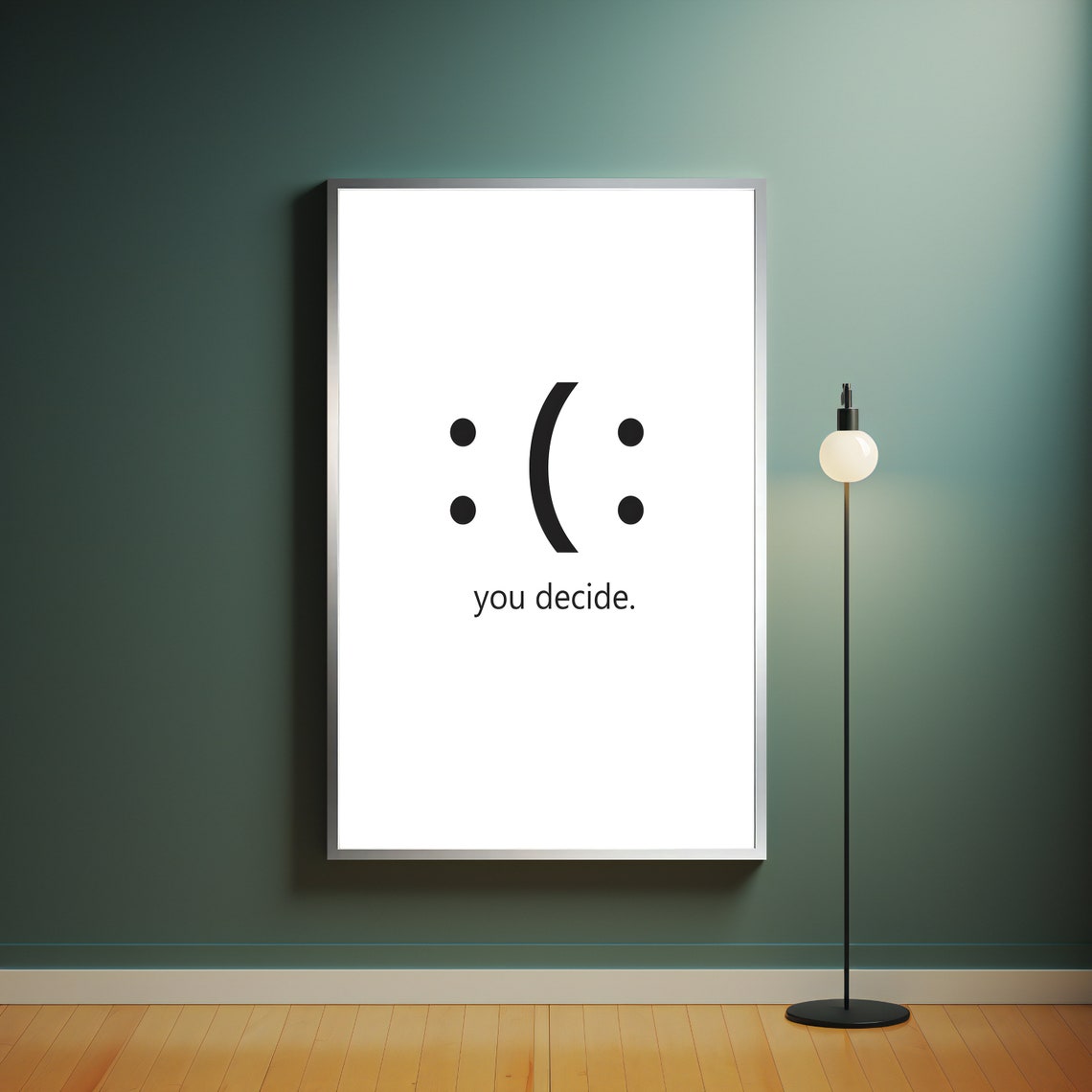 You Decide Smile Frown Faces Minimalist Motivational Quote Poster - Image 4