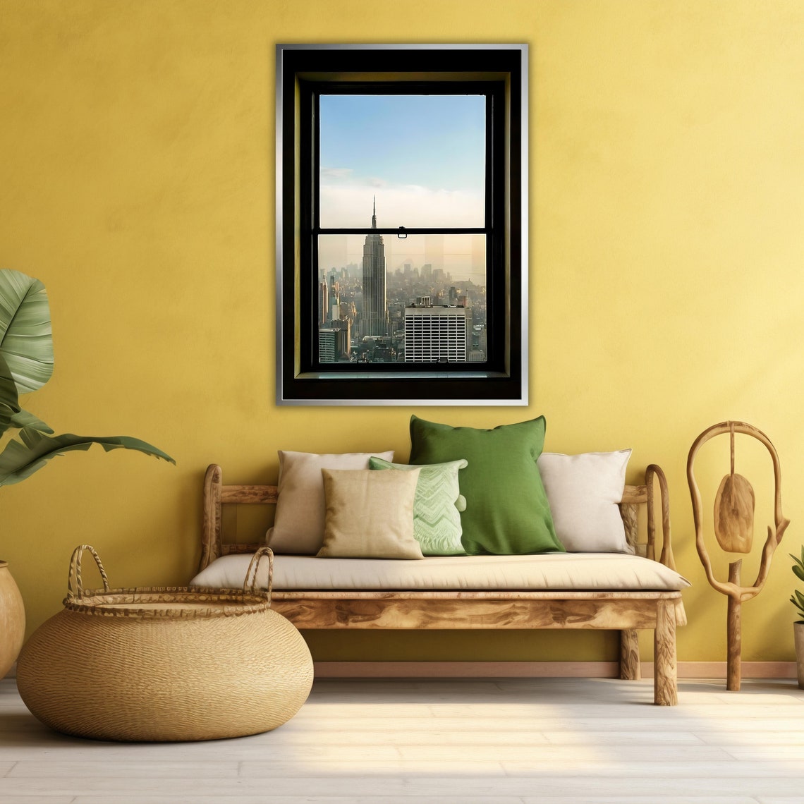 Empire State Building New York City Skyline Window View Travel Poster - Image 3