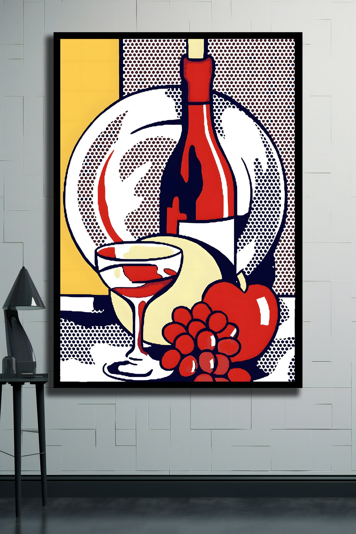 Red Wine Print Pop Art Wall Decor Modern Room Decor Red Wine Wall Decor Contemporary Artwork Interior Design Decor Unique Gift - Image 2