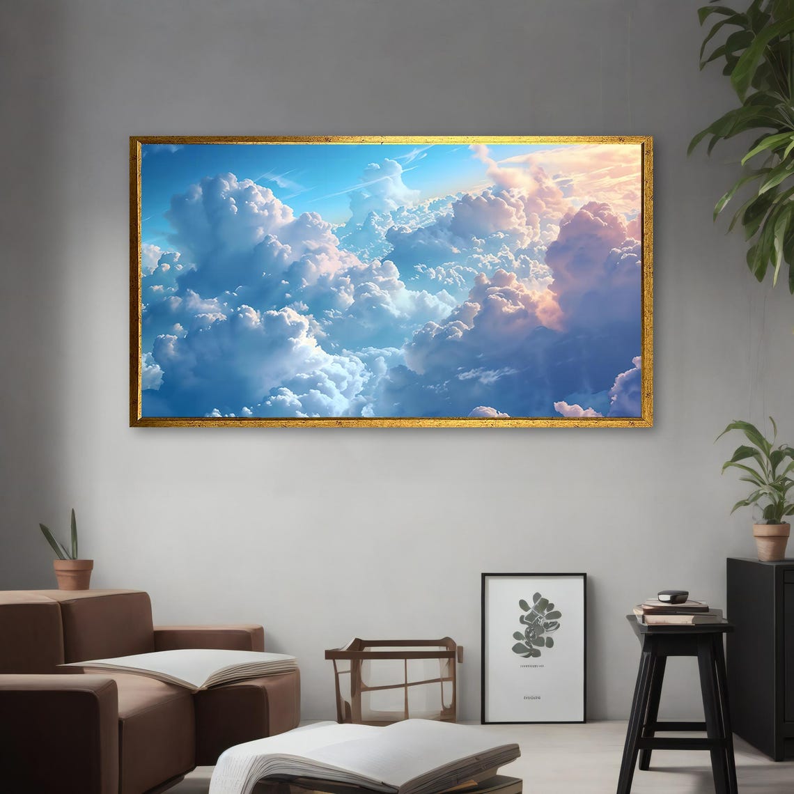 Dreamy Pink and Blue Cloudscape Sky Photography Wall Art Poster - Image 4