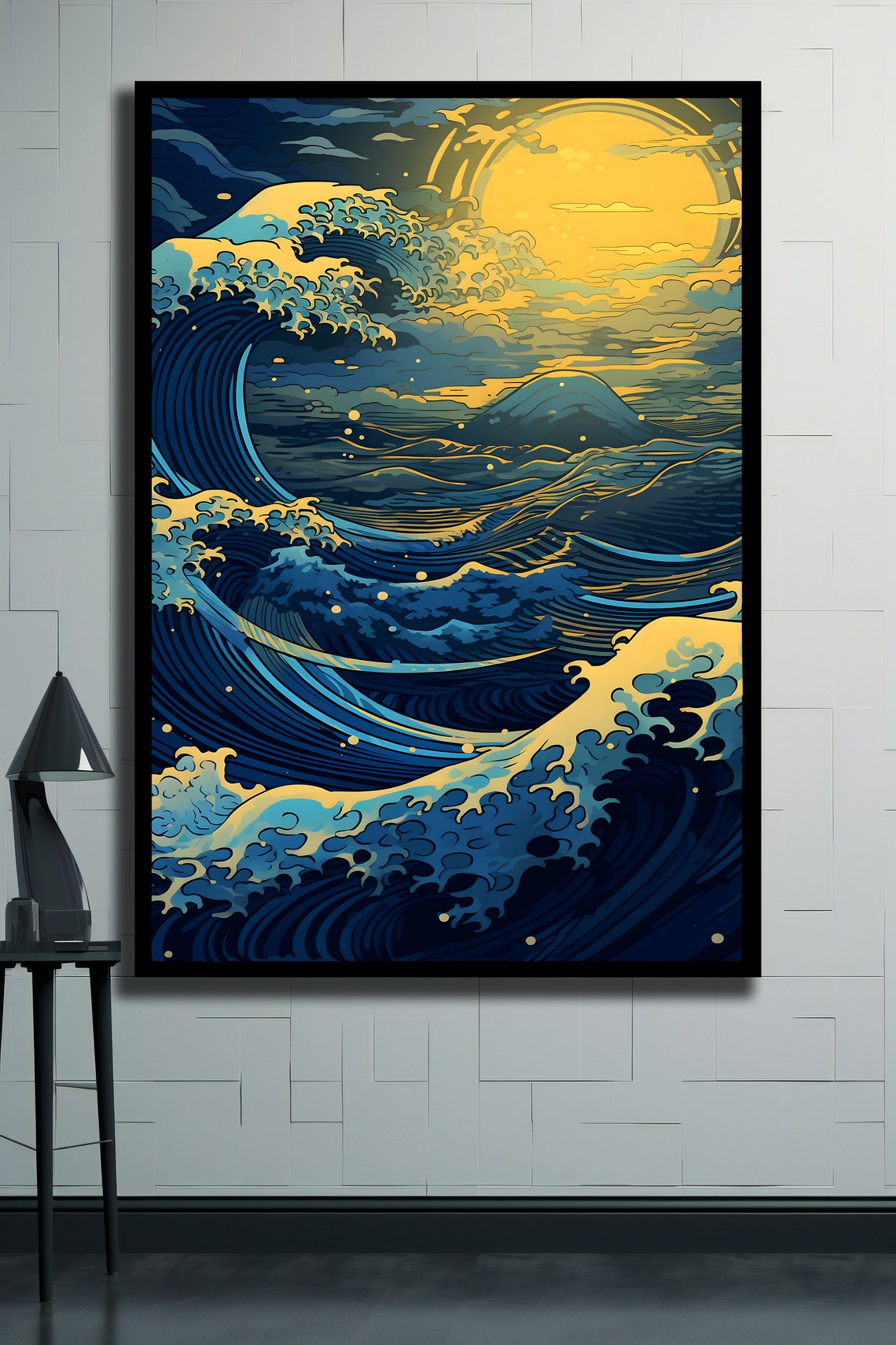 Large Hokusai Artwork Famous Artwork Japanese Ocean Print Modern Wall Art The Great Wave Off Kanagawa Ready To Hang Unique Gift - Image 2