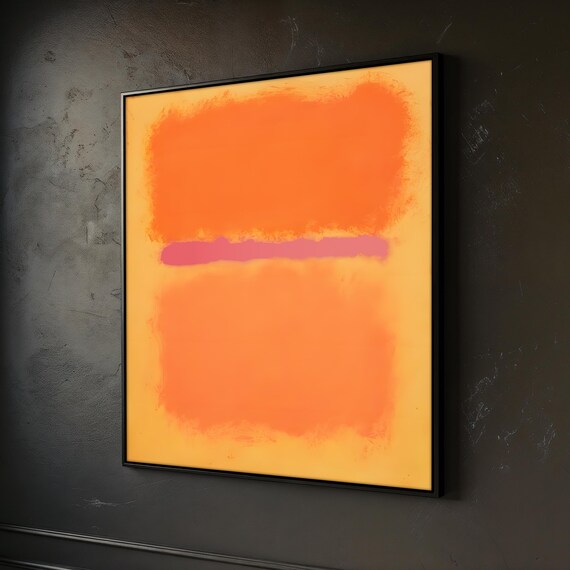 Mark Rothko Inspired Art Large Abstract Wall Decor Rothko Painting Minimalist Orange Pink Painting Unique Gift For Art Lovers