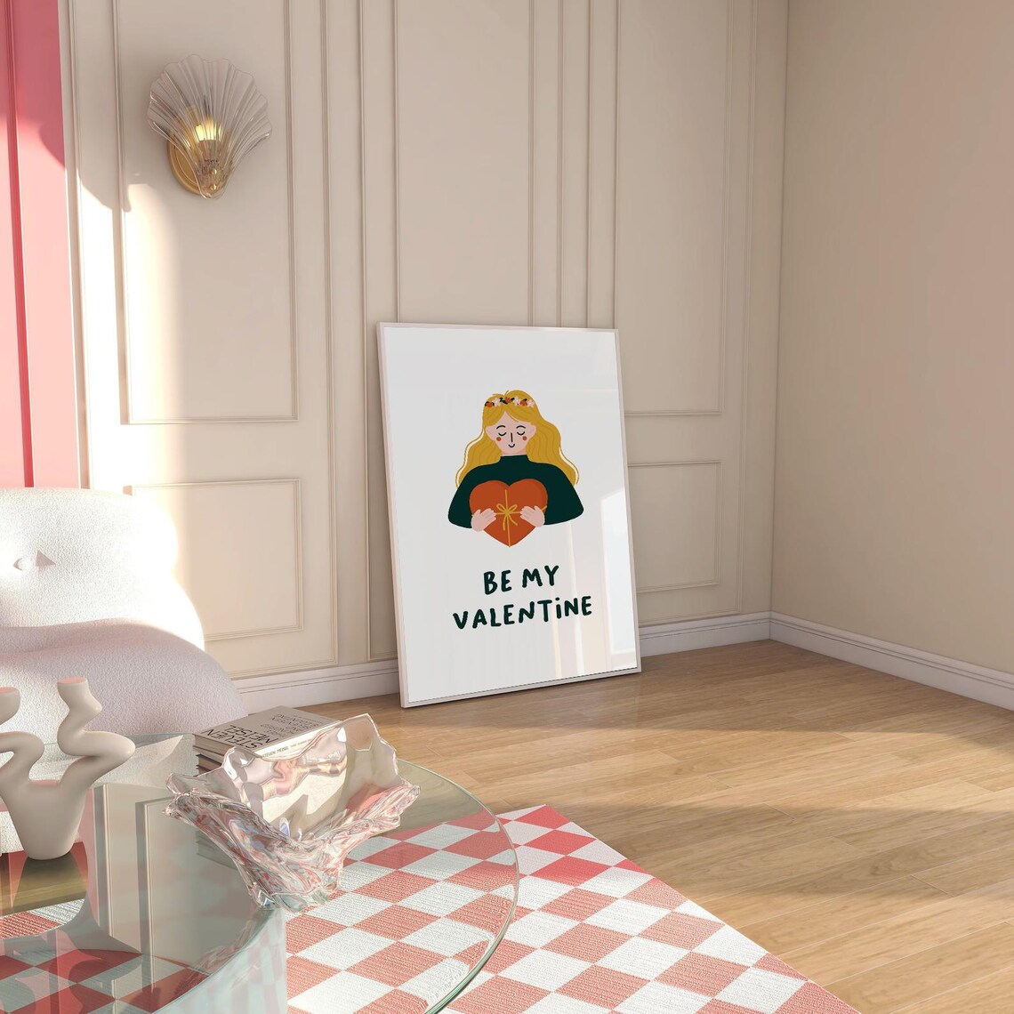 Happy Valentines Day Poster, Romantic Typography