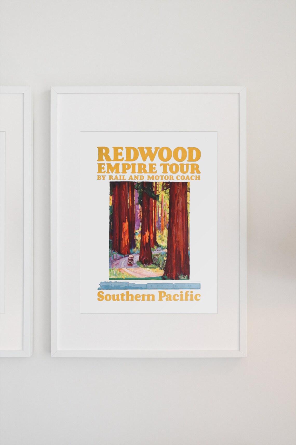 Redwood Empire Tour by Rail and Motor Coach Southern Pacific Poster - Image 3