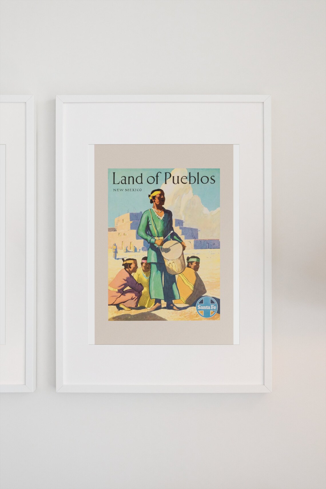 Santa Fe Land Of Pueblos Vintage Travel Poster Print - Image 3