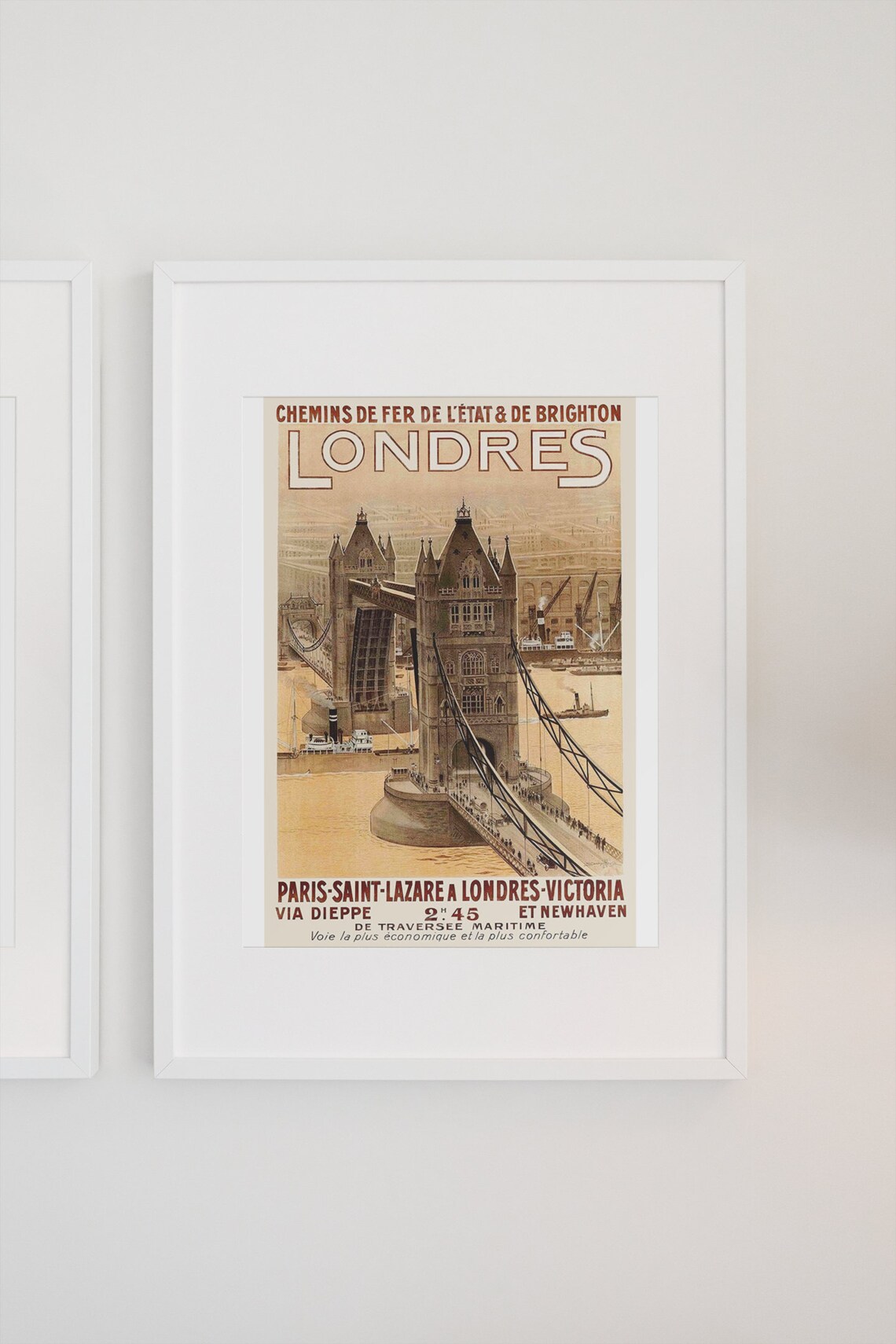 1920s London England Classic Paris To London Travel Poster - Image 3