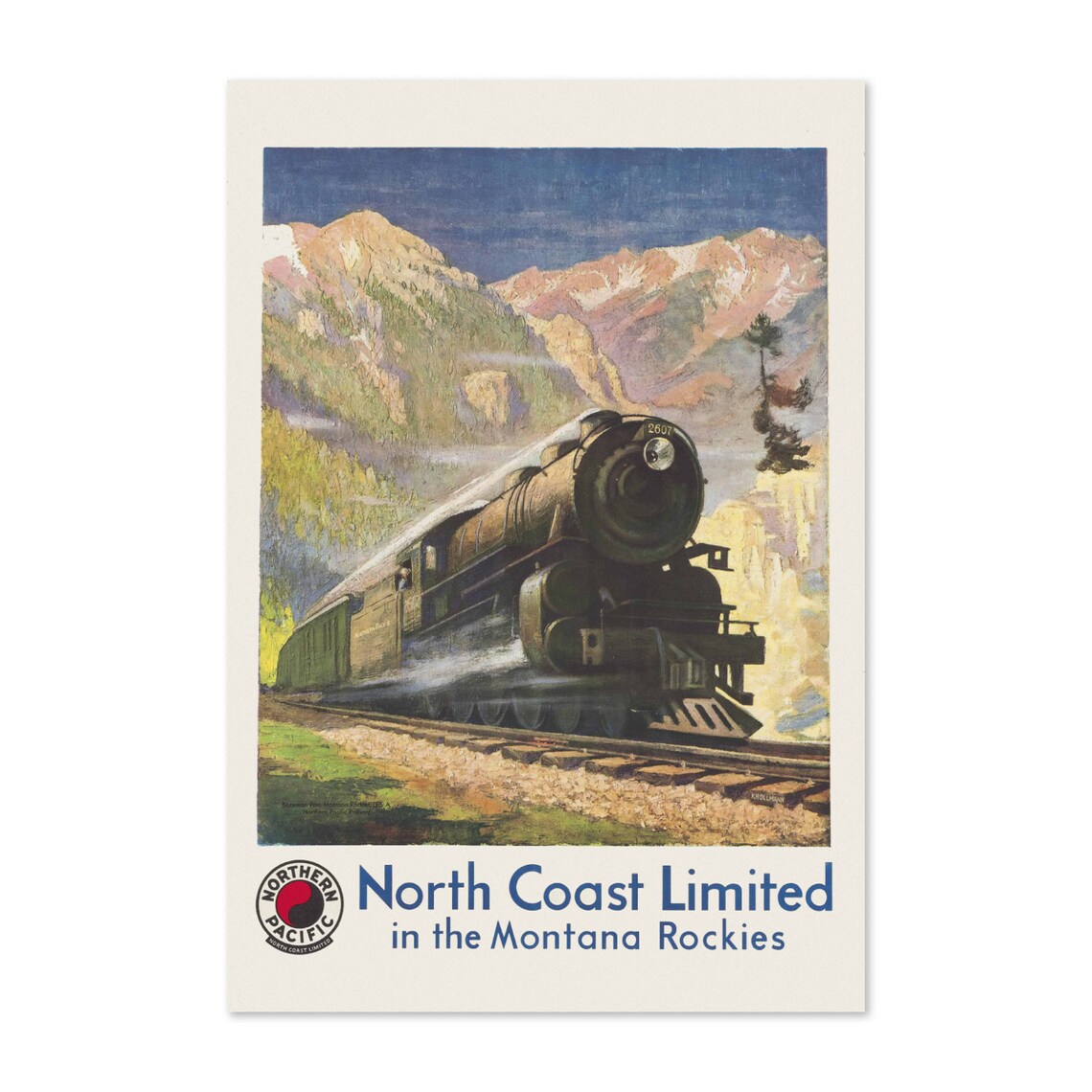 Northern Pacific North Coast Limited Montana Rockies Train Poster