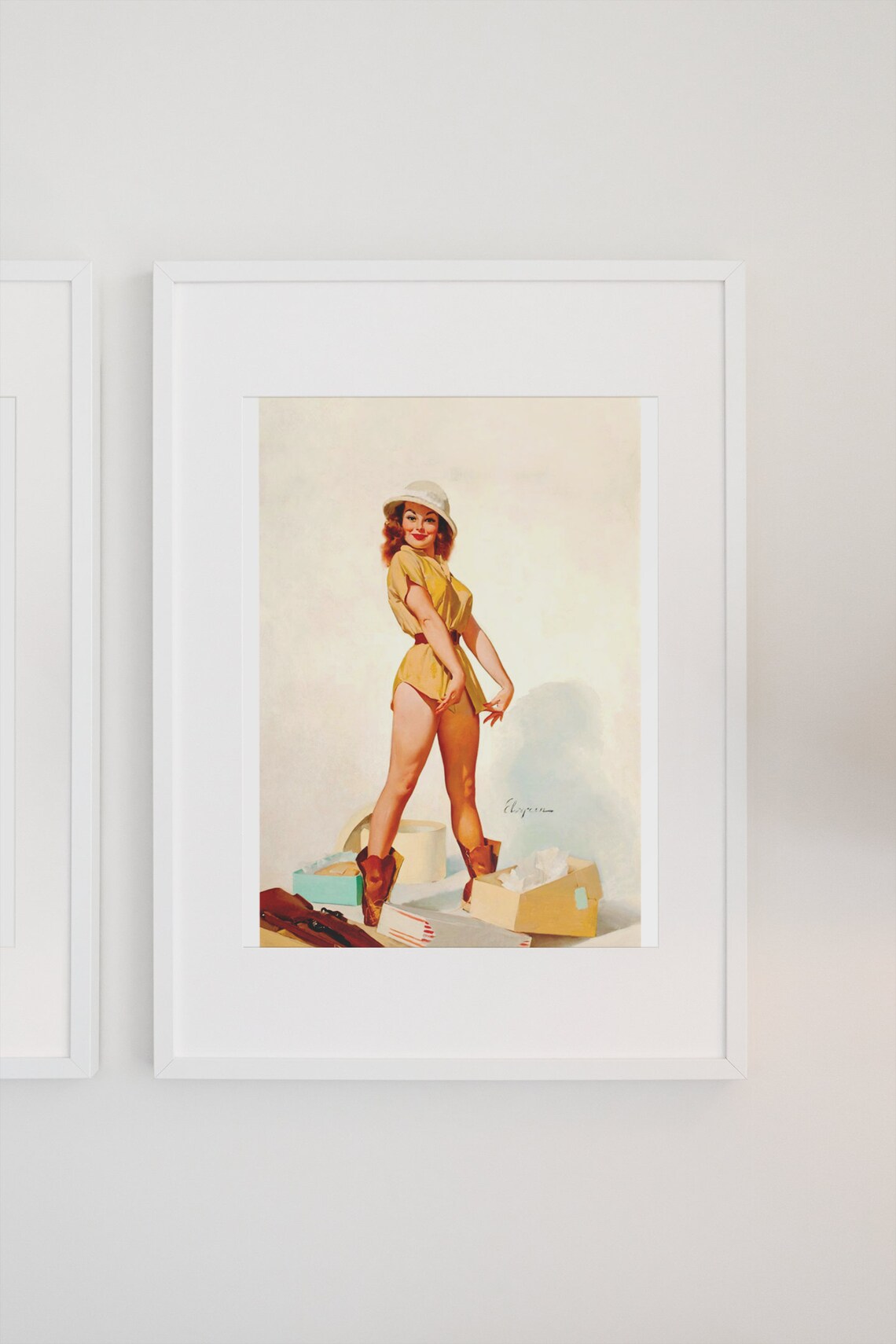 Elvgren Fit to Kill Safari Huntress Pin Up Girl Rifle Vintage Poster - Image 3
