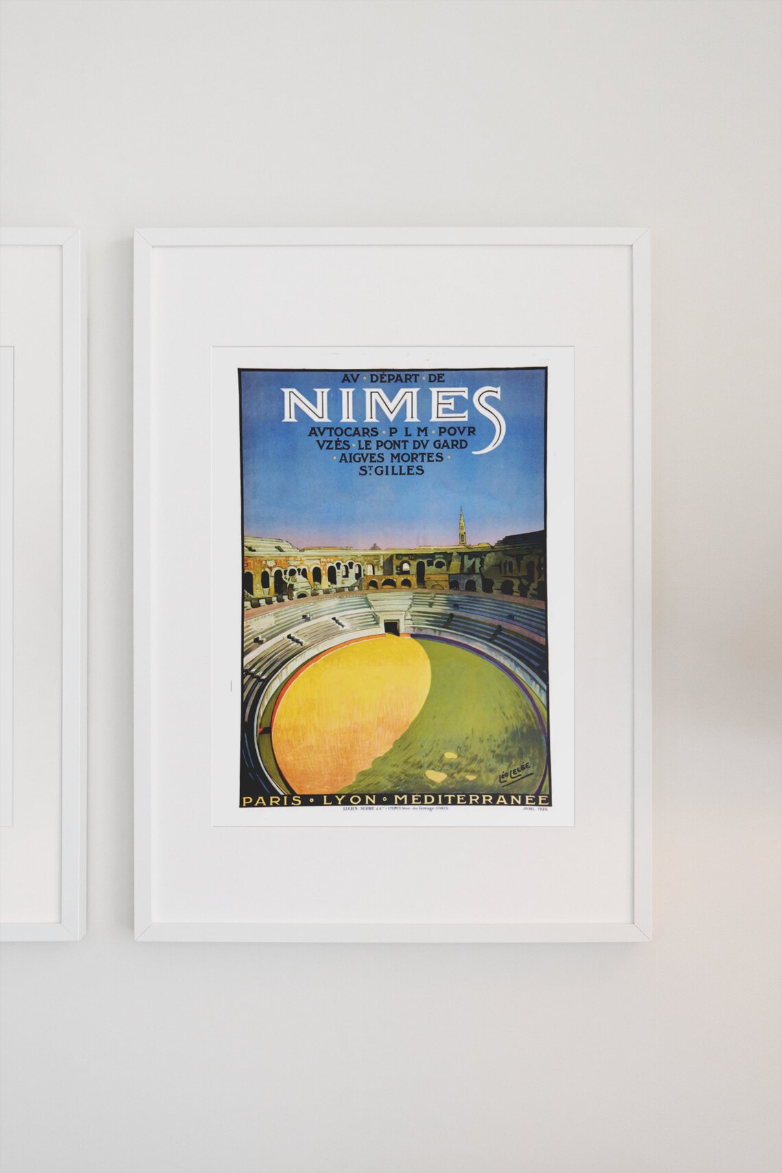 1926 Nimes France Amphitheater Vintage Style Travel Poster Classic Collection Art Print For Gifts And Wall Art Dcor - Image 3
