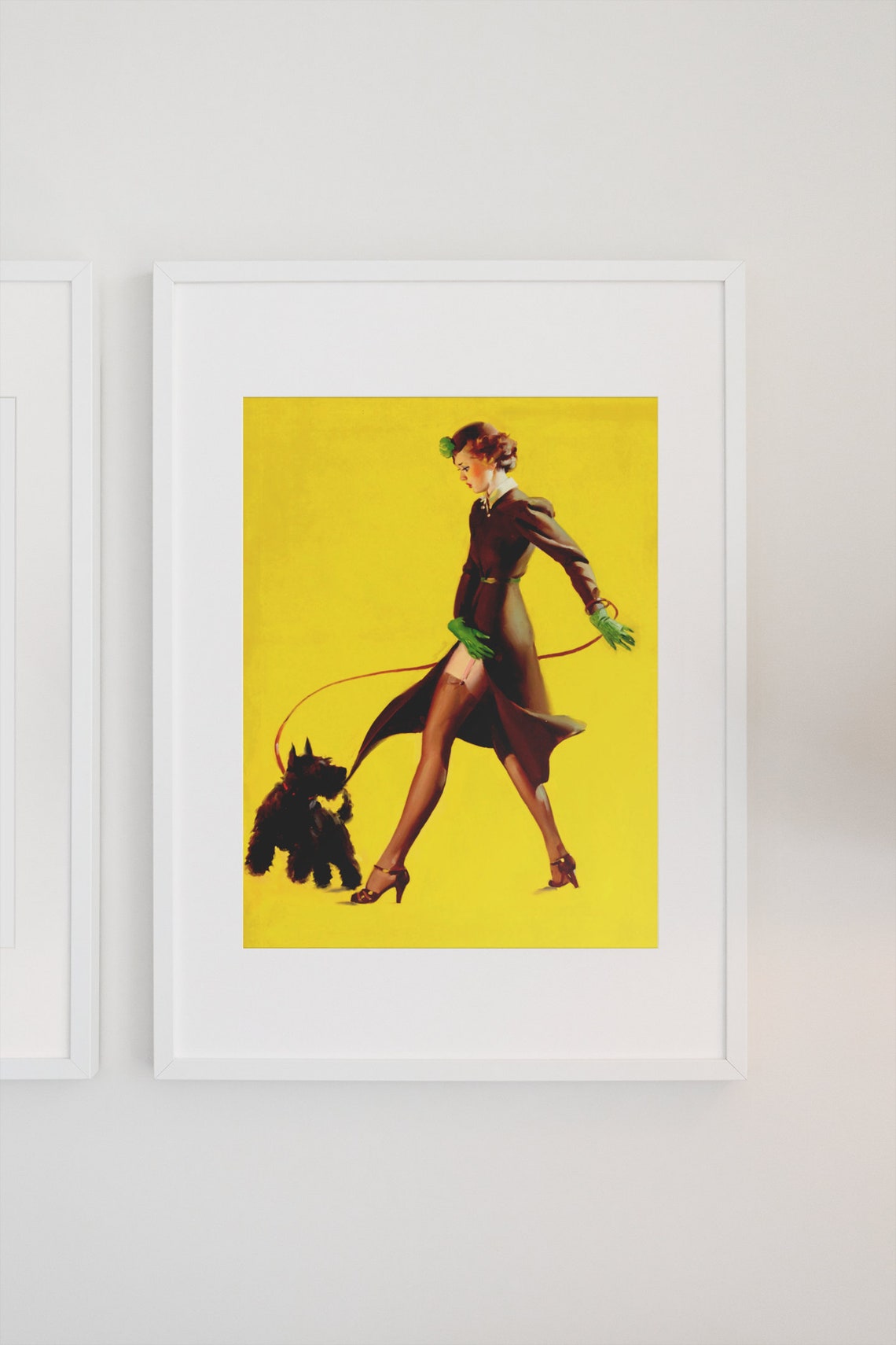 Gil Elvgren Mans Best Friend Scottish Terrier Yellow Art Poster - Image 3