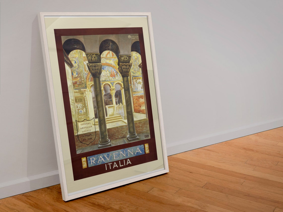 Ravenna Italia Byzantine Basilica Mosaic Interior Travel Poster - Image 4