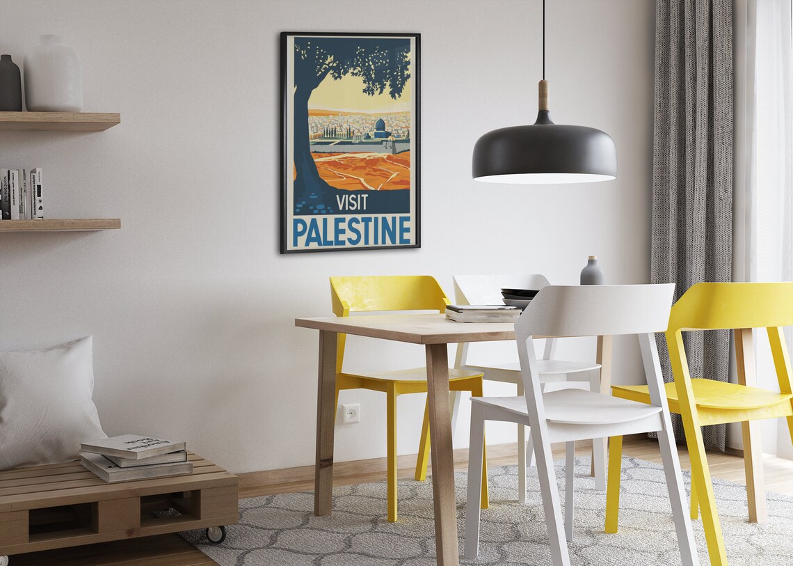 1936 Visit Palestine Old Jerusalem Vintage Travel Poster - Image 2