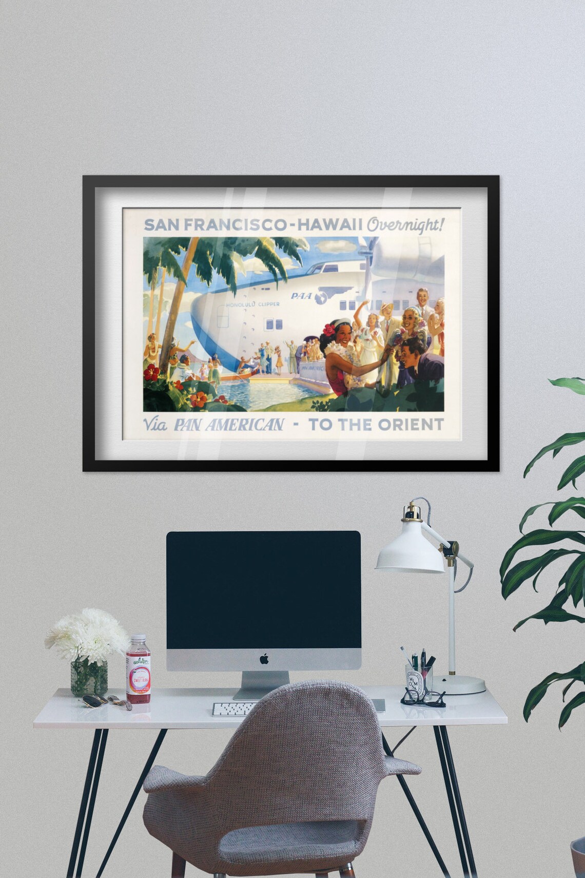 San Francisco Hawaii Overnight Pan American Clipper Travel Poster - Image 2