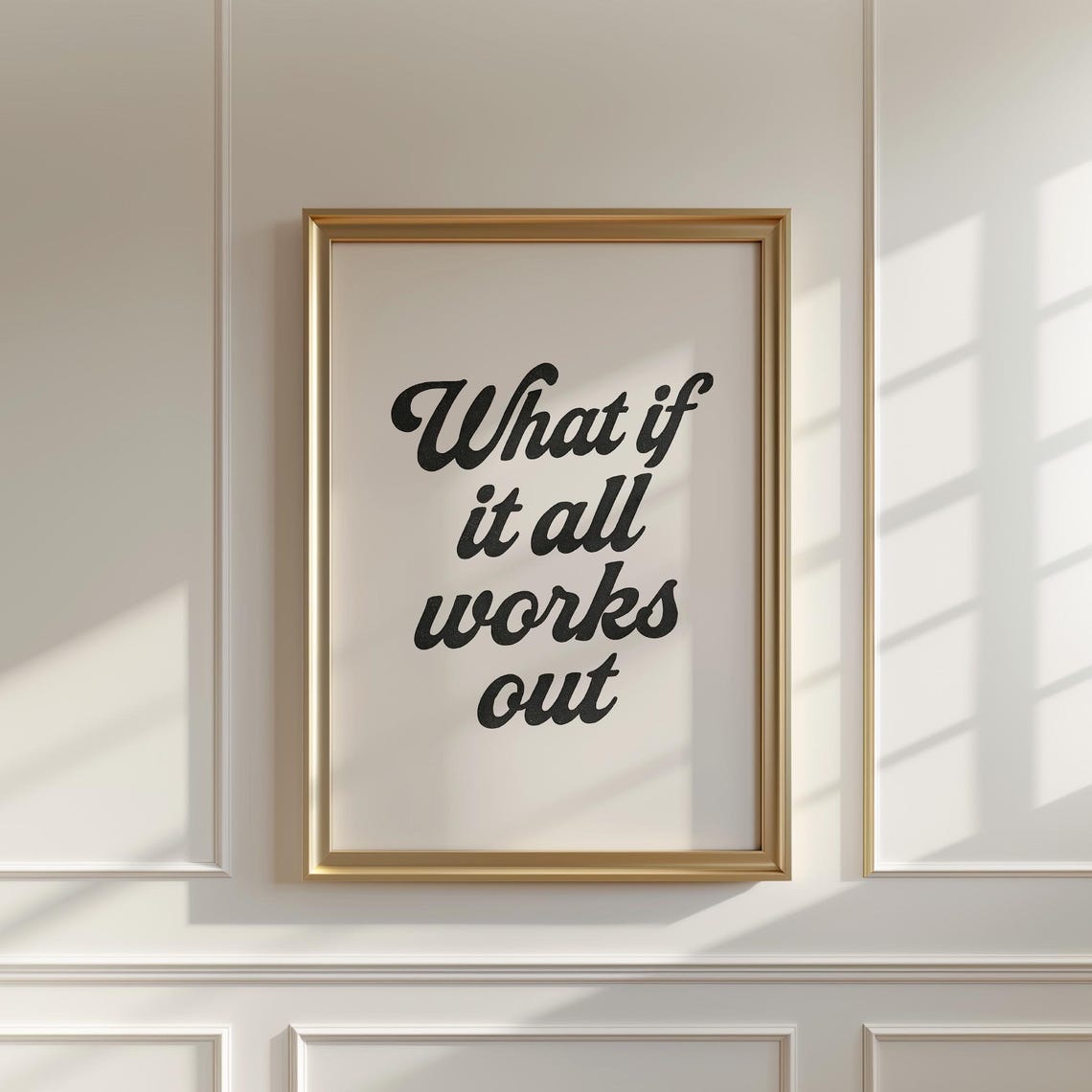 What If It All Works Out Black Script Minimalist Decor Poster