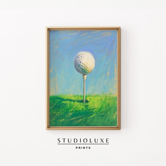 Golf Ball Painting Sportscore Wall Art Trendy Apartment Decor Colorful Gallery Set Maximalist