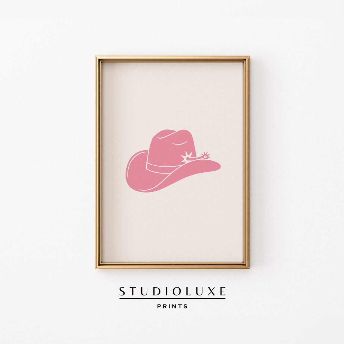 Pink Cowboy Hat with Flower Accent Western Rodeo Dorm Poster