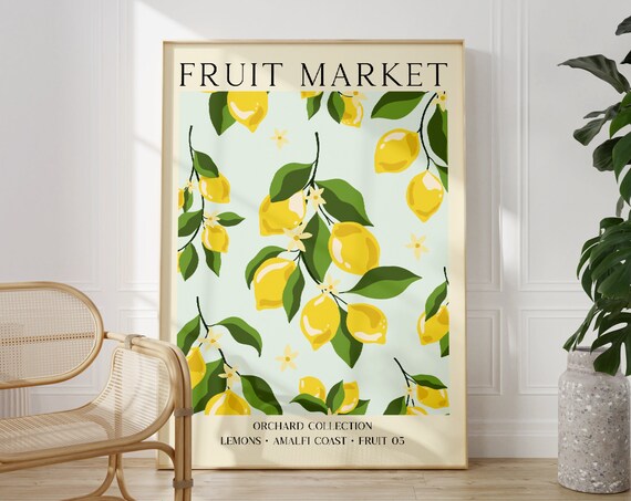 Lemon Fruit Market Vintage Food Art Print