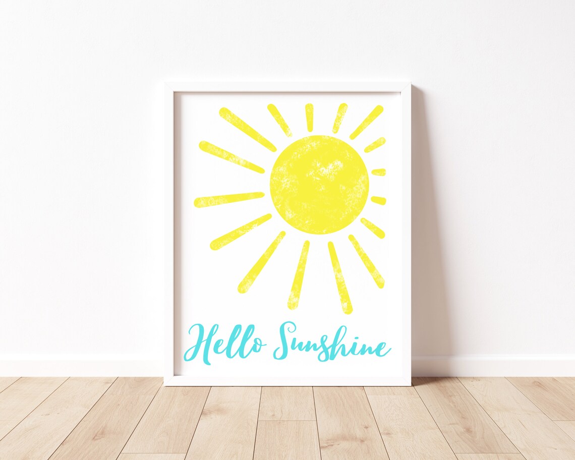 Hello Sunshine Summer Poster, Nursery Decor - Image 3