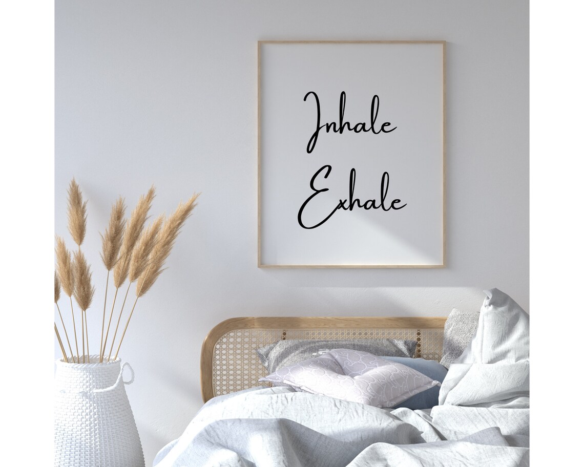 Inhale Exhale Zen Wall Art Print, Yoga Decor - Image 2