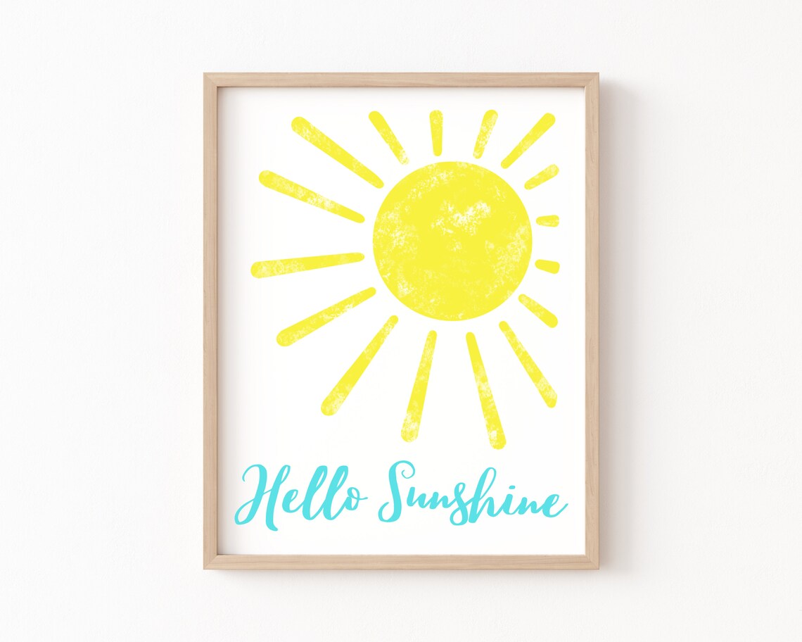 Hello Sunshine Summer Poster, Nursery Decor