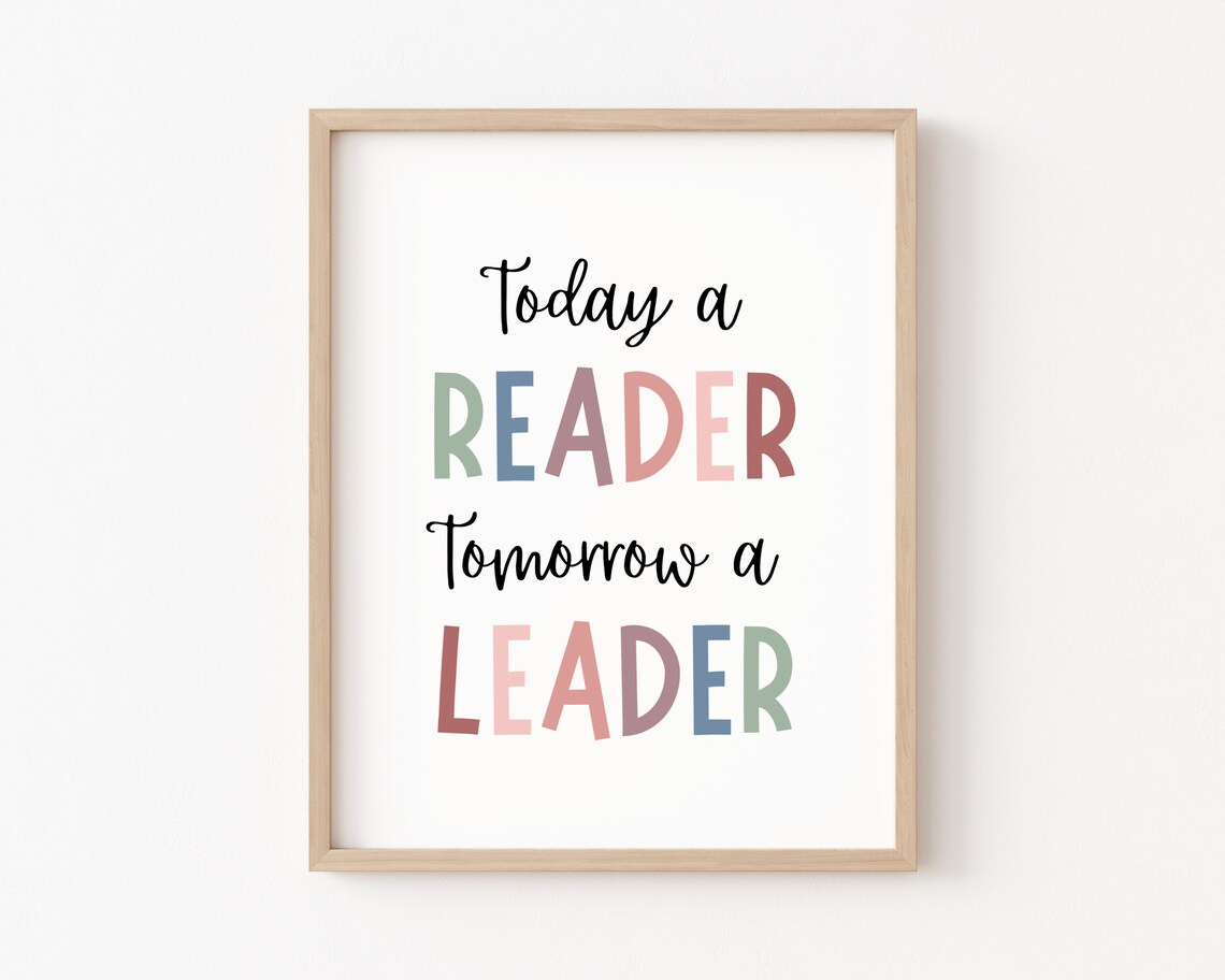 Today A Reader Boho Reading Quote Classroom Art Print