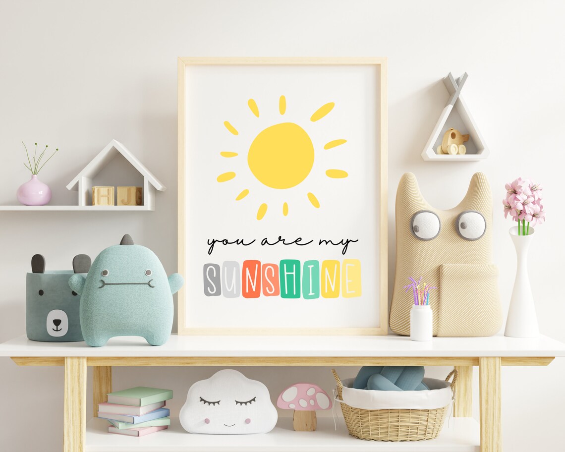 You Are My Sunshine Print Pastel Playroom Playroom Boys Playroom Decor You Are My Sunshine Print Kids Wall Art - Image 2