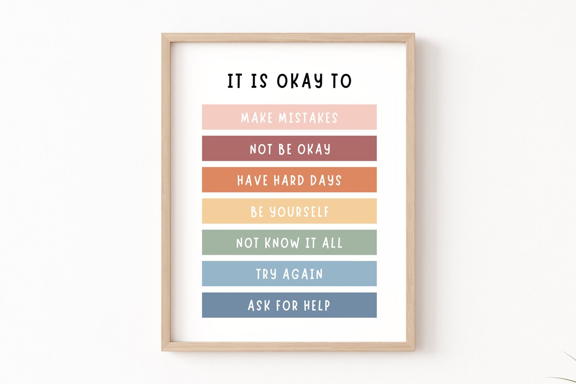 Its Okay To Not Be Okay Boho Classroom Art Print