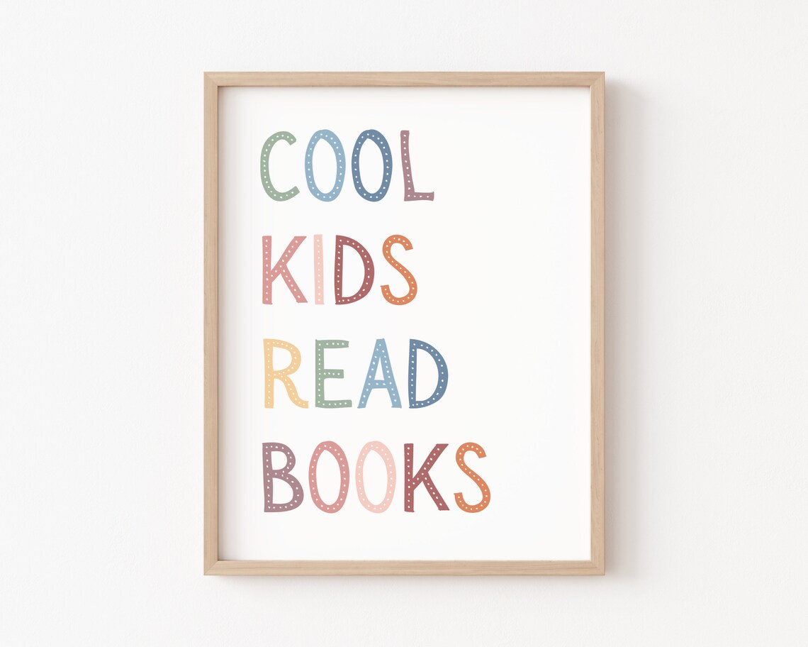 Cool Kids Read Books Boho Classroom Decor Art Print