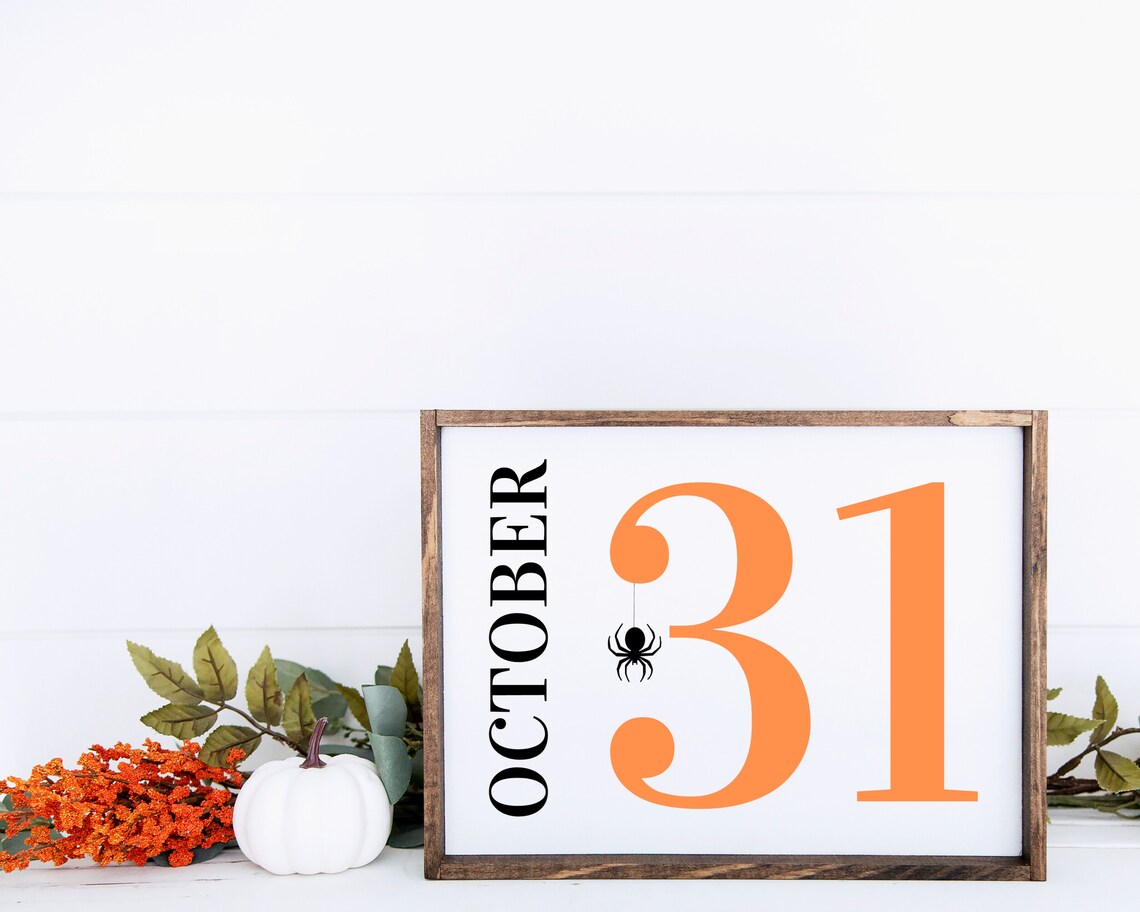 October 31 Halloween Sign, Halloween Wall Decor