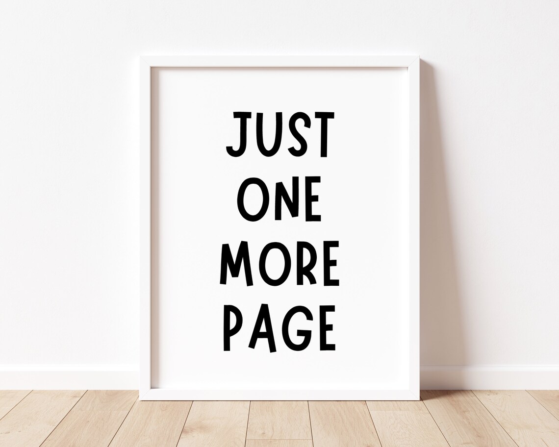 Just One More Page Book Lover Poster, Library Decor - Image 3