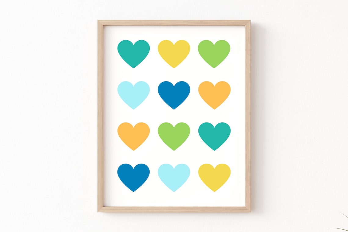 Nursery Heart Heart Wall Art for Boys Room