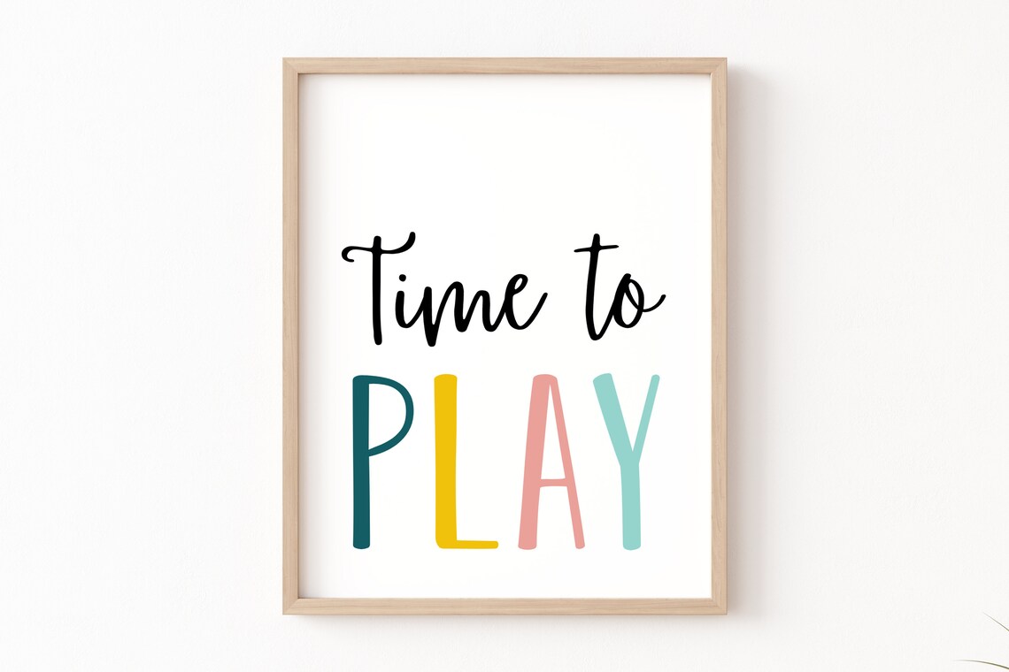 Time To Play Boho Playroom Nursery Art Print