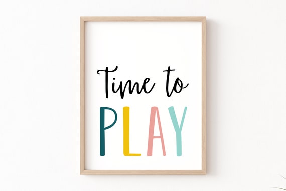 Time To Play Boho Playroom Nursery Art Print