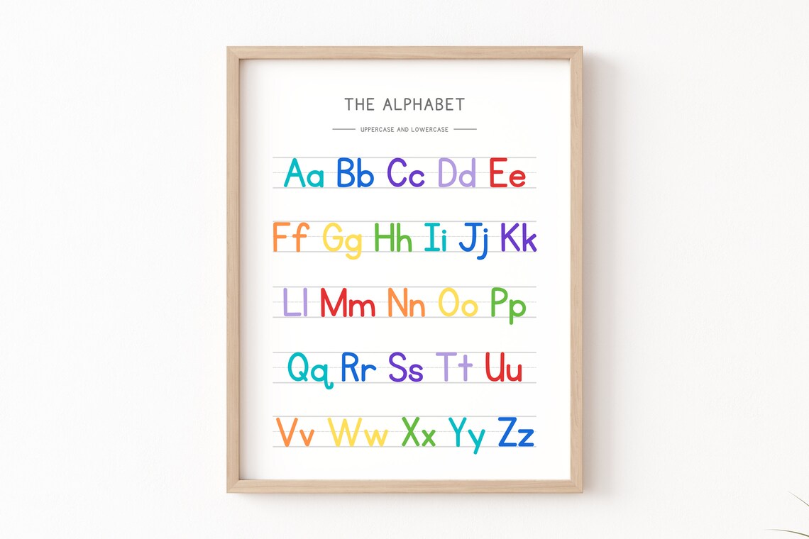 Boho Alphabet Letters, Classroom Poster Print