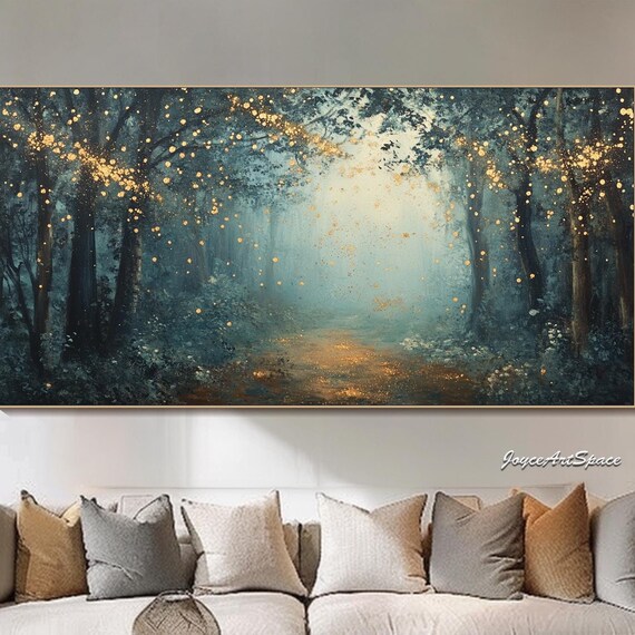 Large Wall Art Abstract Green Forest Wall Art Abstract Green Tree Wall Art Forest Oil Painting Texture Green Wall Art Nature Wall Art