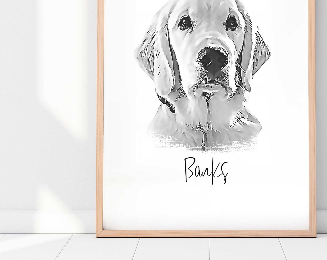 Custom Pet Portrait, Pet Memorial Gift Art Print