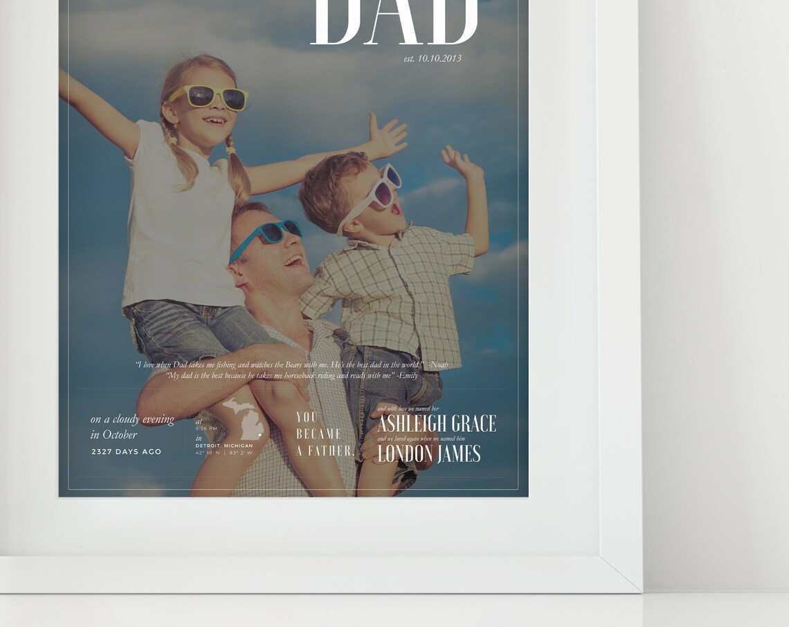 Father's Day Custom Photo Print, Gift for Dad