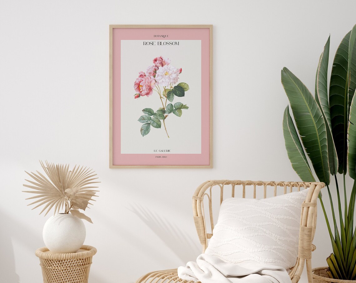 Botanique Rose Blossom Vintage Botanical Pink Gallery Poster - Image 3