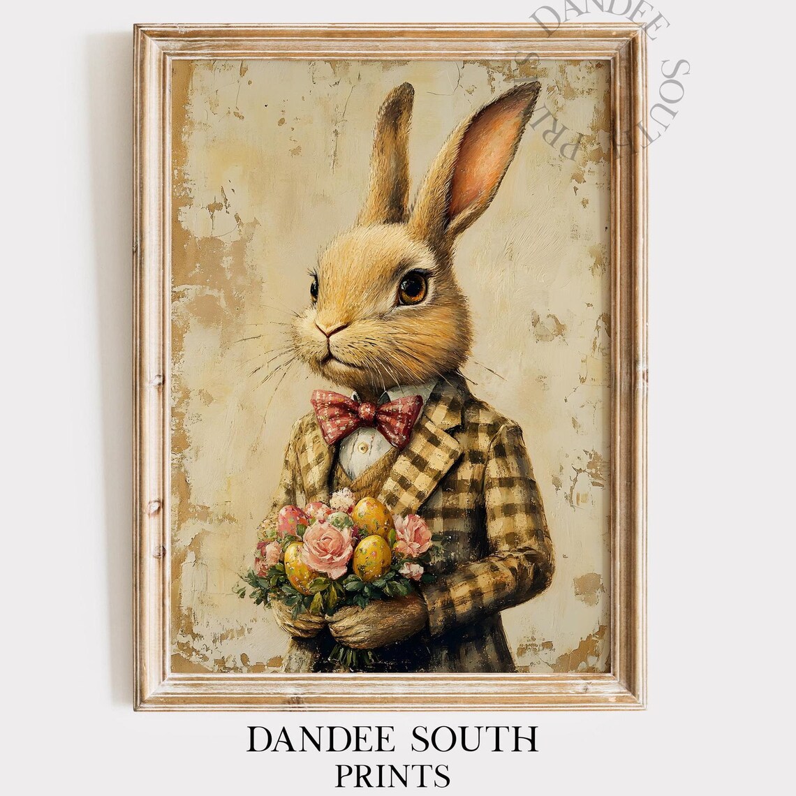 Vintage Bunny Rabbit Easter Country Farmhouse Art Print