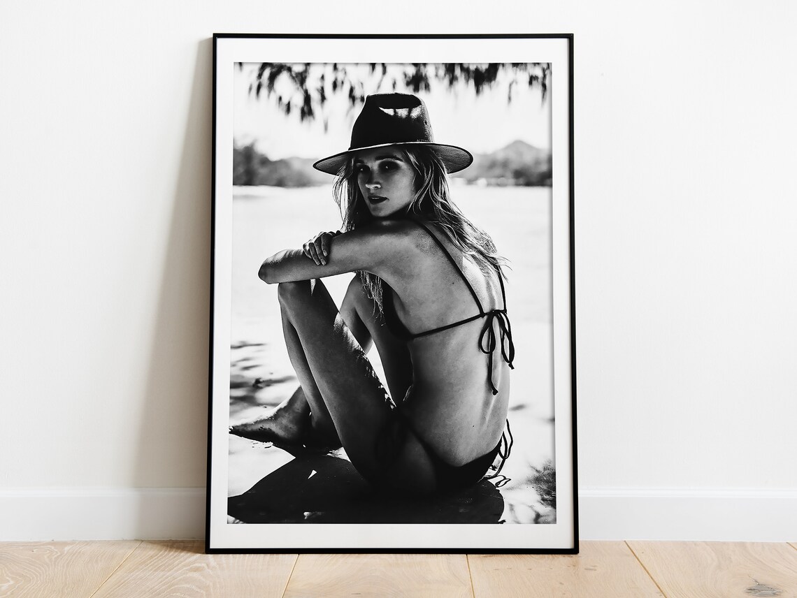 Coastal Cowgirl Print Wild West Black And White Fashion Wall Art Beach Photography Prints Girly Dorm Room Decor Retro Western Print - Image 3