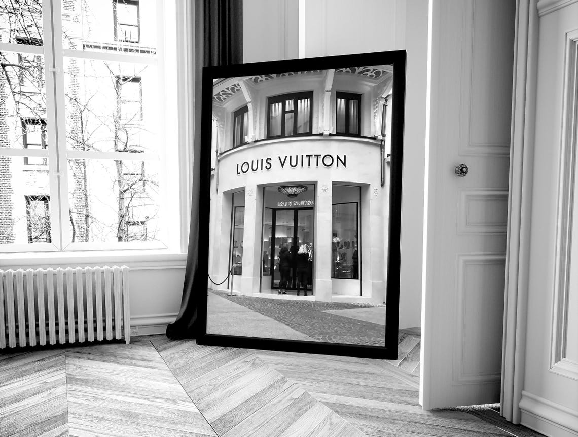 Louis Vuitton Storefront Black White Luxury Shopping Photo Poster - Image 4
